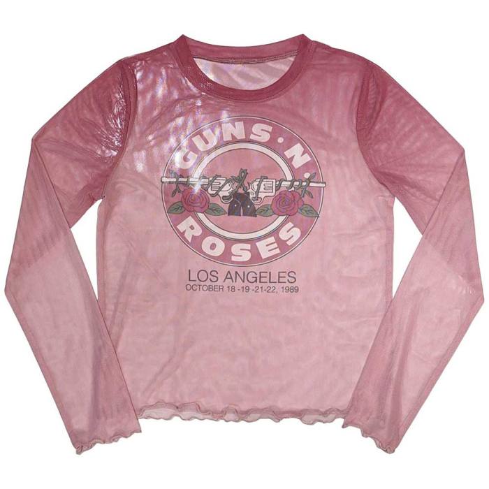 Guns N' Roses ženski dolg rokav crop top Bullet Seal (roza, mesh) 131012