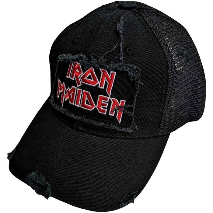 Iron Maiden Unisex Mesh Back Cap: Scuffed Logo 131353
