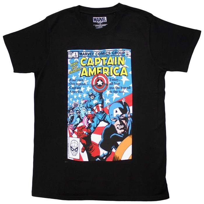Marvel Comics Unisex T-Shirt: Many Captain Americas Comic Cover 132043