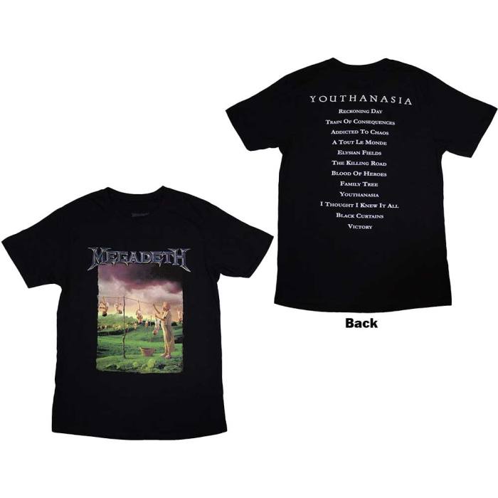 Megadeth Unisex T-Shirt: Youthanasia Tracklist (Back Print) 132306
