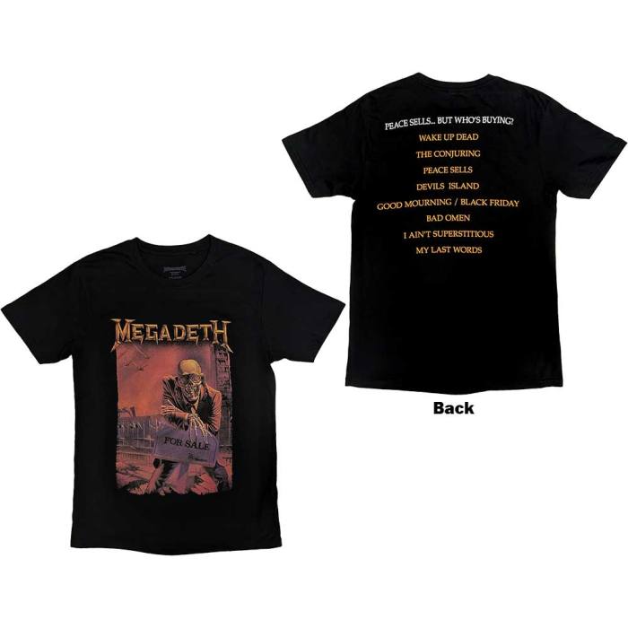Megadeth Unisex T-Shirt: Peace Sells Album Cover (Back Print) 132318