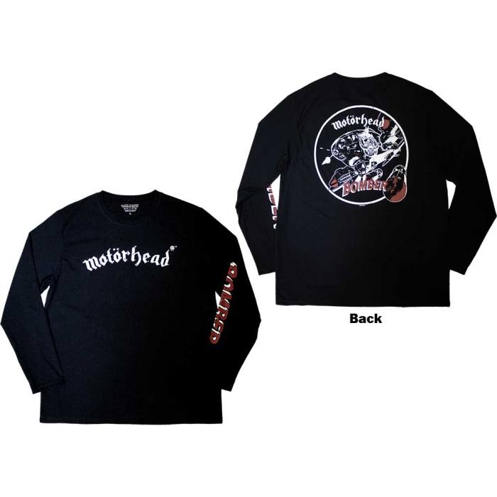 Motorhead Unisex Long Sleeve T-shirt: Bomber (Back & Sleeve Print) 132416