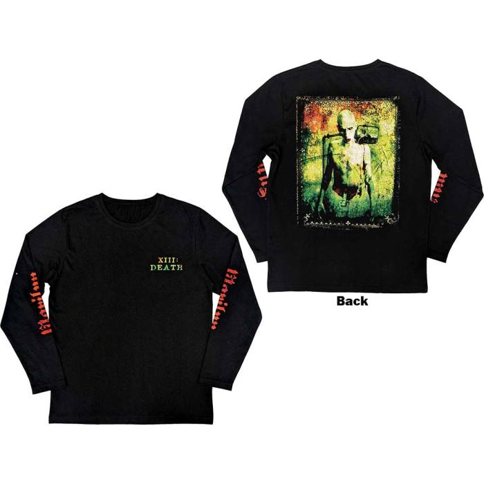 Marilyn Manson Uniseks Long Sleeve T-Shirt: Death (Back & Sleeve Print) Velikost XL 238154