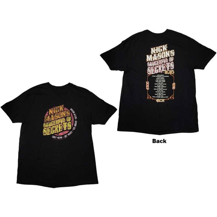 Nick Mason's Saucerful of Secrets Unisex T-Shirt: Europe Tour 2023 (Back Print & Ex-Tour) 132774