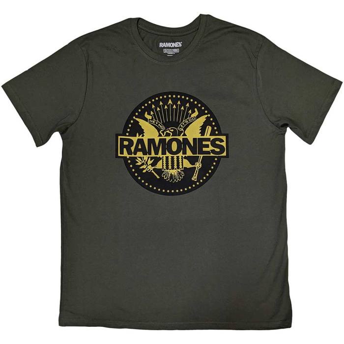 Ramones unisex T-Shirt: Gold Seal (zelen) 133554