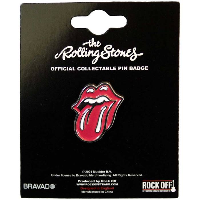 The Rolling Stones Pin Badge: Classic Tongue Silver Outline 133659