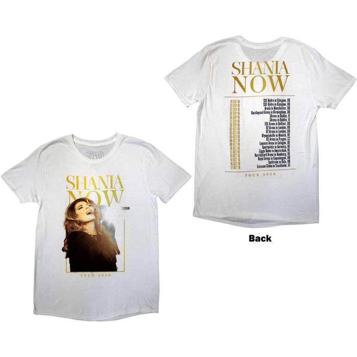 Shania Twain Unisex T-Shirt: Tour 2018 Mic Photo (Back Print & Ex-Tour) 133794