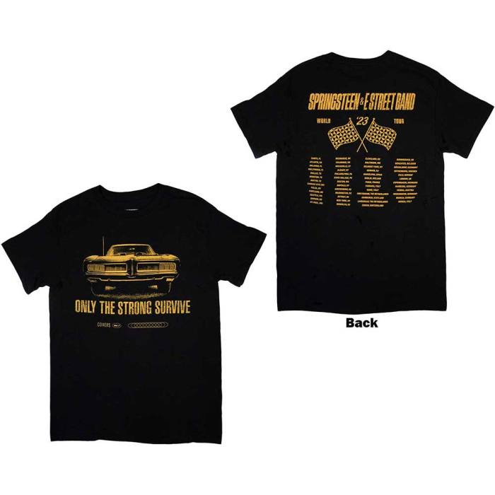 Bruce Springsteen Unisex T-Shirt: Tour '23 Only The Strong (Black) (Back Print & Ex-Tour) (Small) 134070