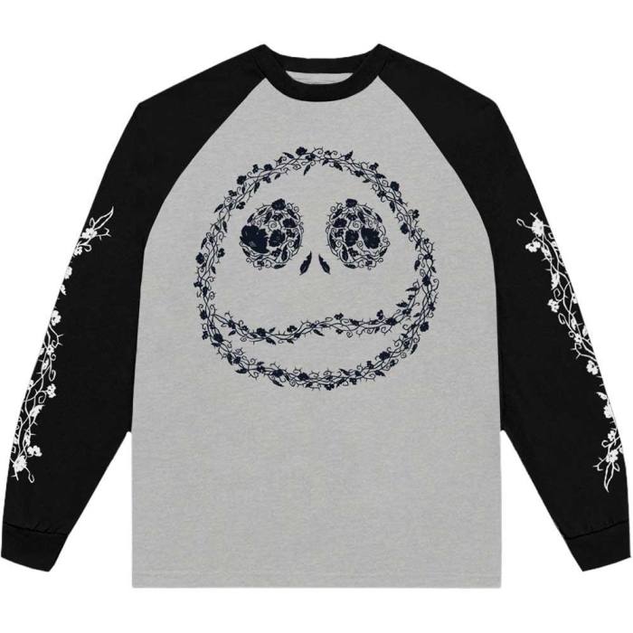 The Nightmare Before Christmas unisex Raglan T-Shirt: Floral Jack (okrašena) 134556