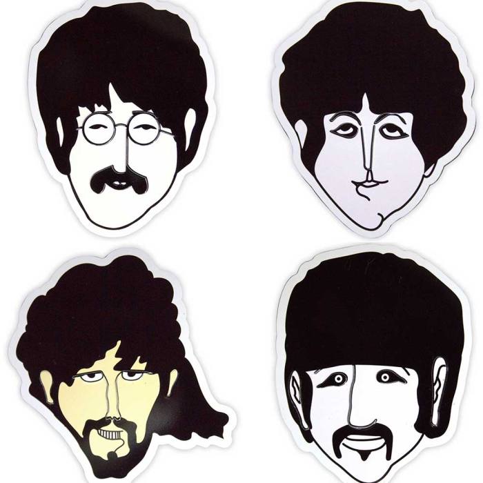 The Beatles Epoxy Magnet Set: Yellow Submarine Heads Embossed 135023