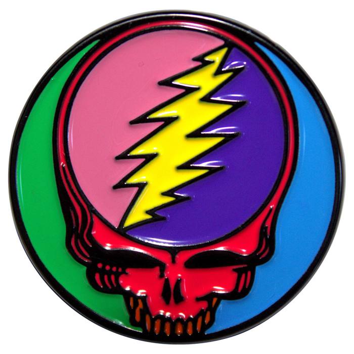 Grateful Dead Pin Badge: Multicoloured Steal Your Face 197903