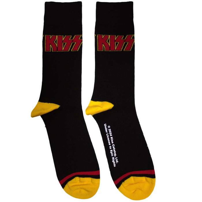 KISS Unisex Ankle Nogavice: Red Logo Single Stripe 198404