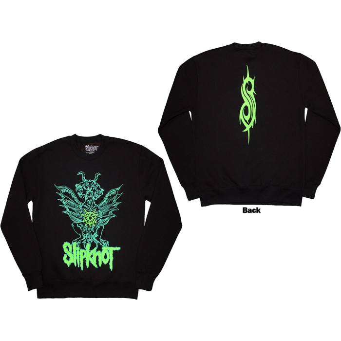 Slipknot Unisex Sweatshirt: Green Demon (Back Print & Oversized) 200168