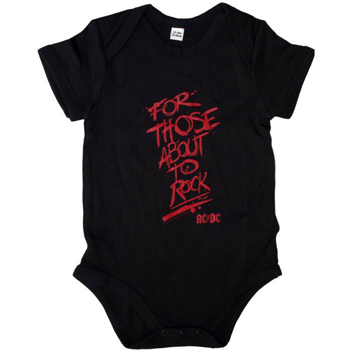 AC/DC Kids Baby Grow: For Those About To Rock (Black) 201208