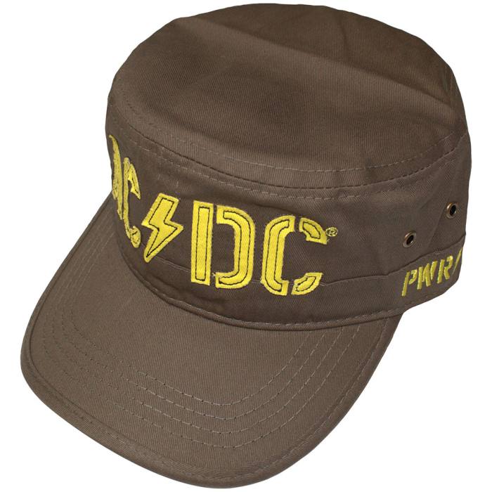 AC/DC Unisex Military Cap: PWR-UP & Stencil Logo (Military Green) 201226