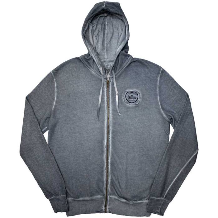 The Beatles Unisex Zipped Hoodie: Apple Logo Stone Wash (Blue) 201769