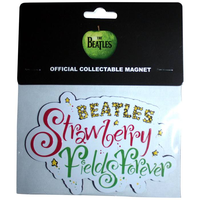 The Beatles Premium Fridge Magnet: Strawberry Fields Forever Logo Embossed 201834