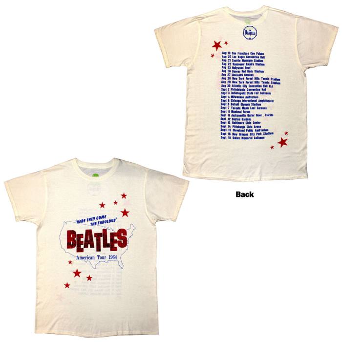 The Beatles Unisex T-Shirt: American Tour '64 (Natural) (Back Print) 202044