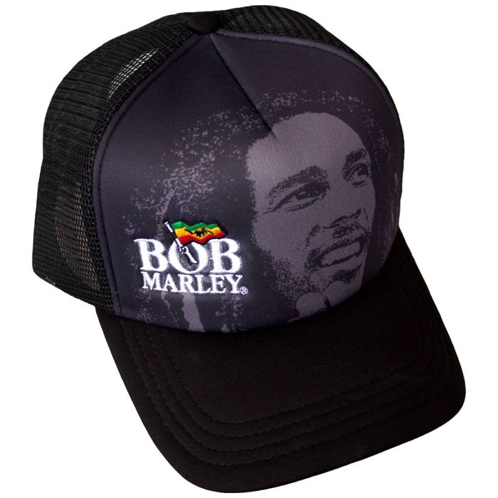 Bob Marley Unisex Mesh Back Cap: Logo & Face (Black) 202297