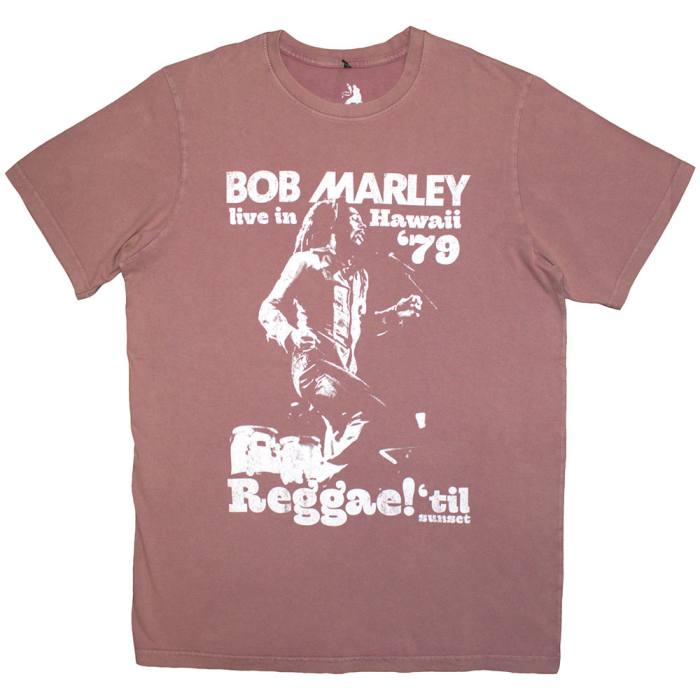 Bob Marley Unisex Stone Wash T-Shirt: Hawaii 202329