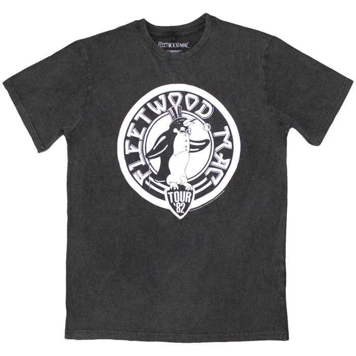 Fleetwood Mac Unisex Stone Wash T-Shirt: Tour '82 Penguin 203027