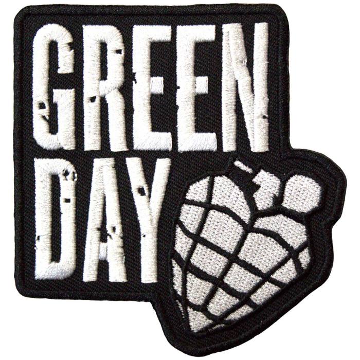 Green Day Standard Patch: Stacked Logo & Grenade 203196