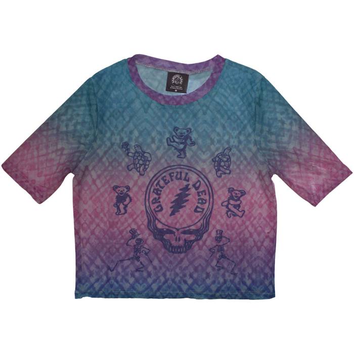 Grateful Dead ženski crop top Dead Egyptian Gradient (mesh, moder) 203578