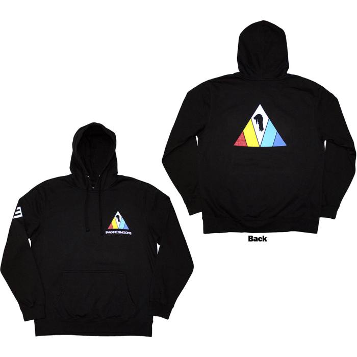 Imagine Dragons Unisex Pullover Hoodie: Triangle (Black, Back & Sleeve Print) 203787