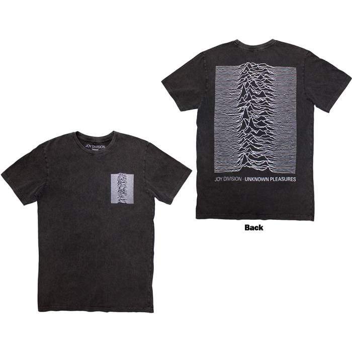 Joy Division unisex Stone Wash T-Shirt: Pulsar Pocket Wave (back print) 203956