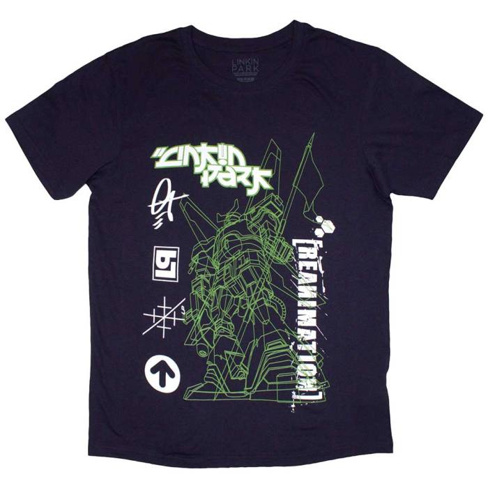 Linkin Park unisex T-Shirt Reanimation Robot Sketch (temno modra) 204363