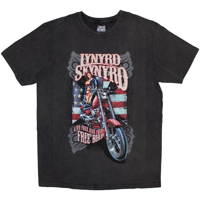 Lynyrd Skynyrd Unisex Stone Wash T-Shirt: Ride Free 204381