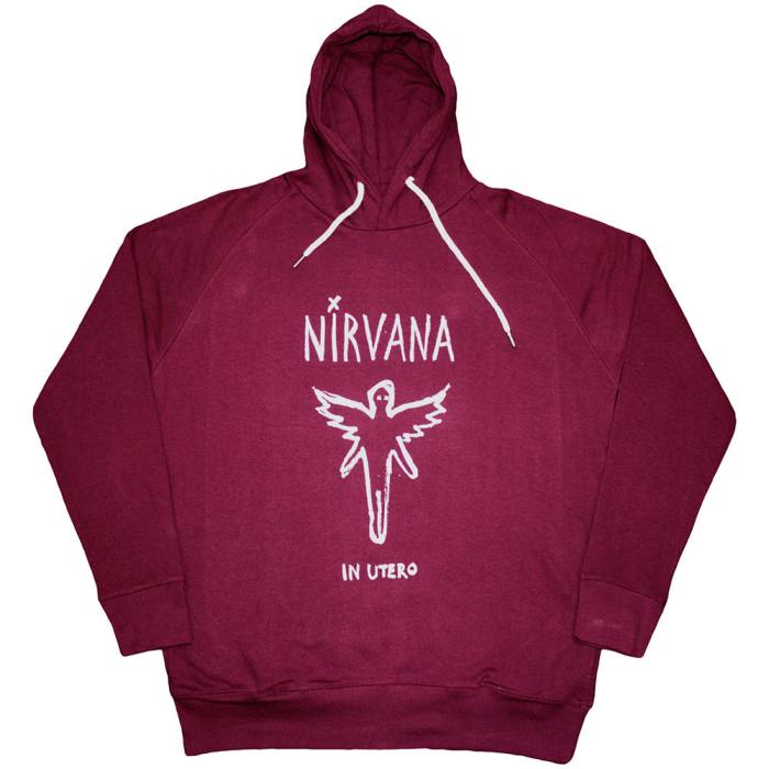 Nirvana unisex pulover Hoodie In Utero Outline (maroon rdeč) 204841