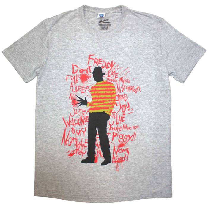 A Nightmare on Elm Street unisex T-Shirt: Freddy Scribble Font (siva) 204886