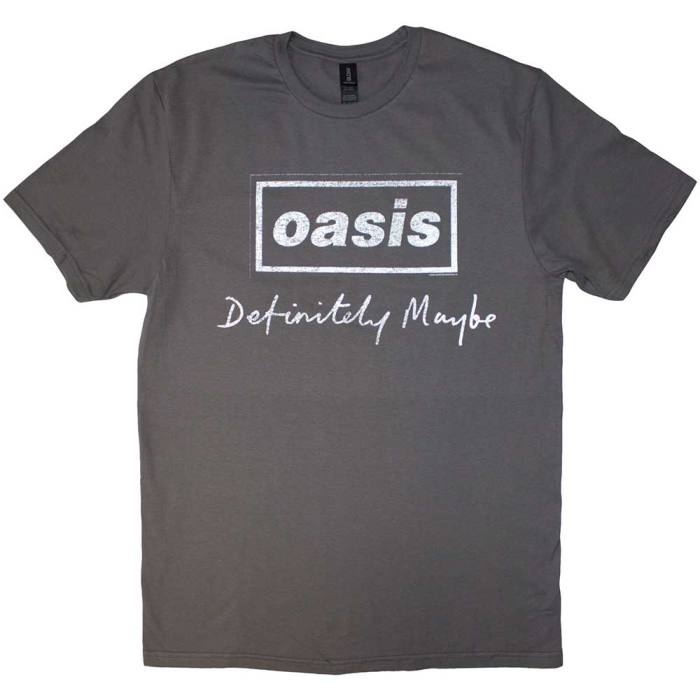 Oasis Definitely Maybe Distressed Text Logo T-Shirt Velikost XL 239886