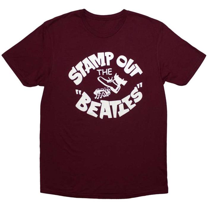The Beatles Unisex T-Shirt: Stamp Out The... (Maroon Red) 205571