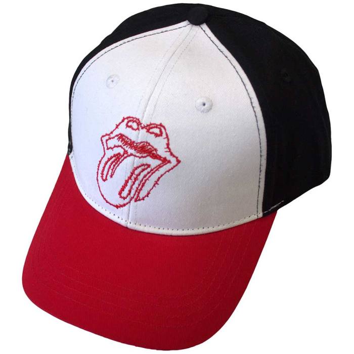 The Rolling Stones unisex kapa s ščitnikom: Classic Tongue Outline (rdeča, bela & črna) 205578