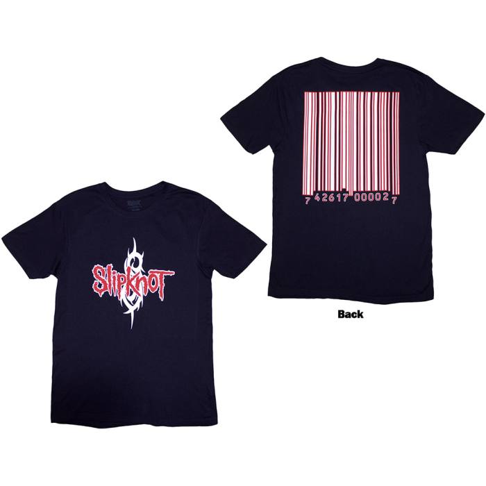 Slipknot Unisex T-Shirt: Barcode (temno modra, potisk na hrbtu) 205784