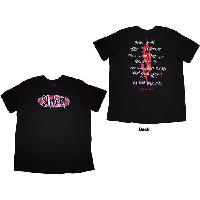 Slipknot Unisex T-Shirt: F It All (črna, potisk na hrbtu) 205790