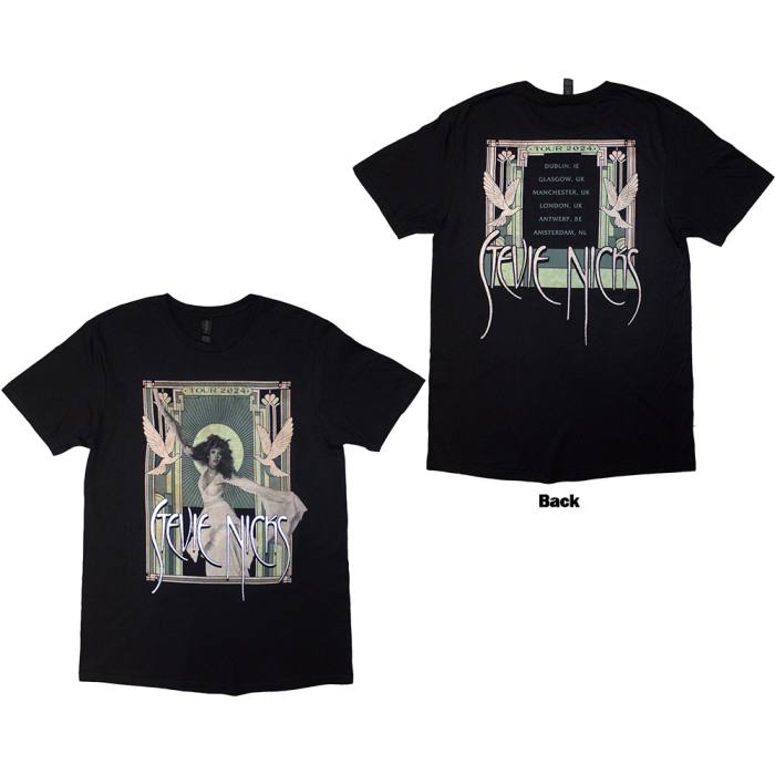 Stevie Nicks Unisex T-Shirt Tour '24 Doves, črna (Back Print) 205943