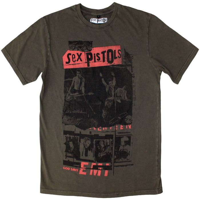The Sex Pistols Unisex Stone Wash T-Shirt: Photo Collage 206068