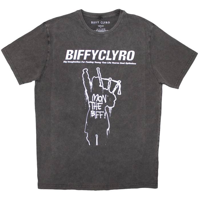 Biffy Clyro Unisex Stone Wash T-Shirt: Big Imagination (Charcoal Grey) 207734
