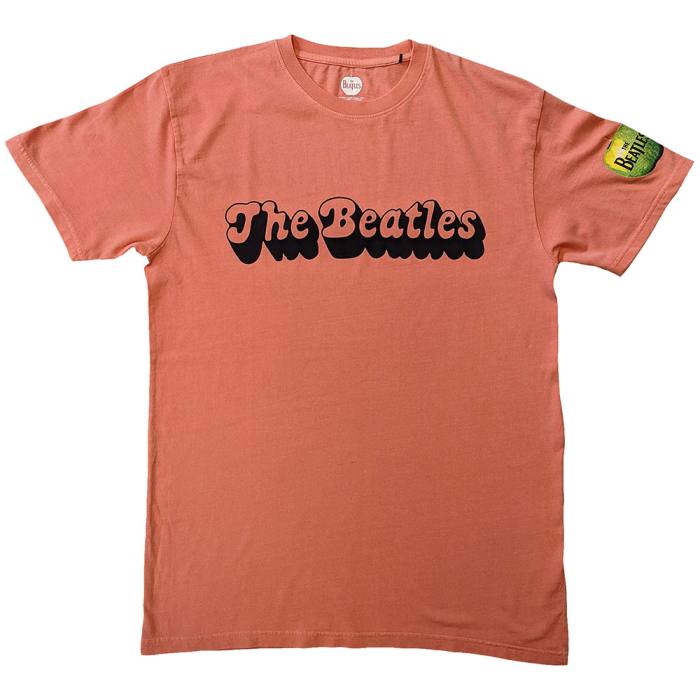 The Beatles Unisex T-Shirt: 70s Logo (Red) (Sleeve Print & Wash Collection) 207748