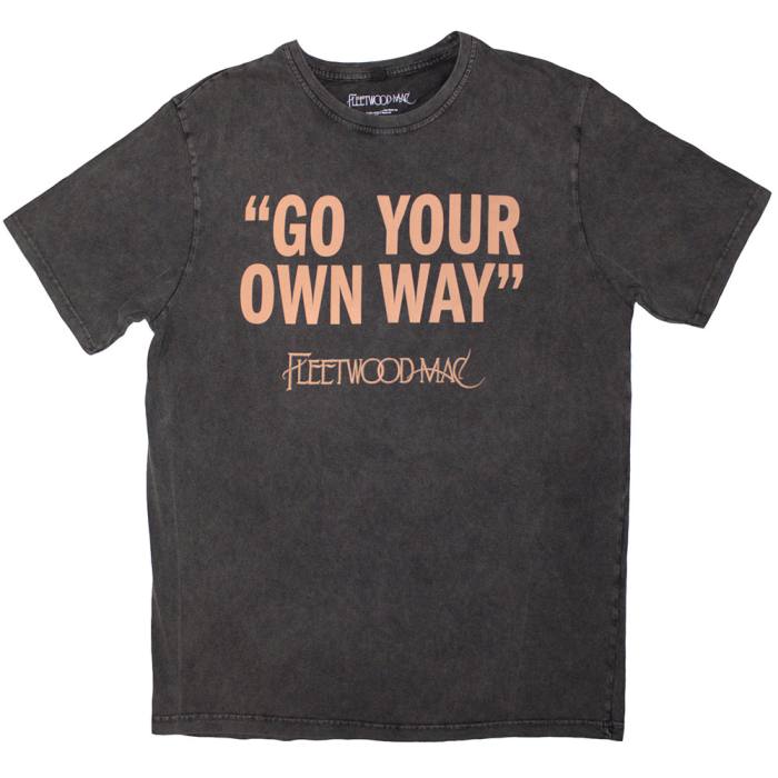 Fleetwood Mac Unisex Stone Wash T-Shirt: Go Your Own Way (ogljeno siva) 207802