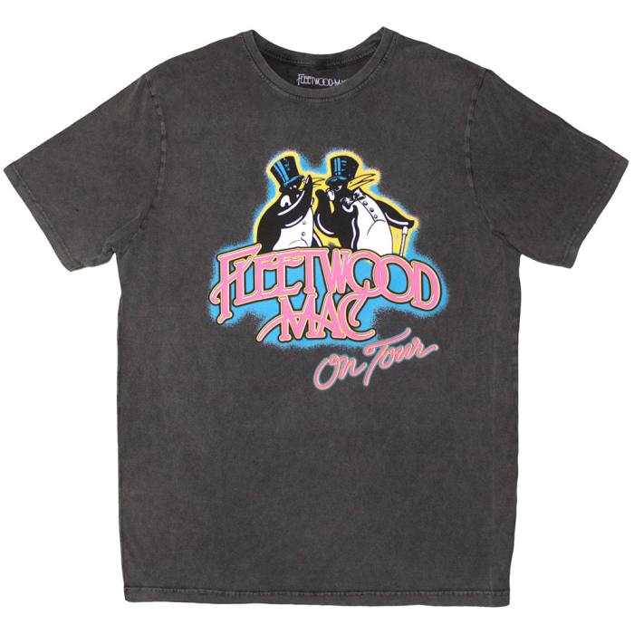 Fleetwood Mac Unisex Stone Wash T-Shirt: On Tour (ogljeno siva) 207808