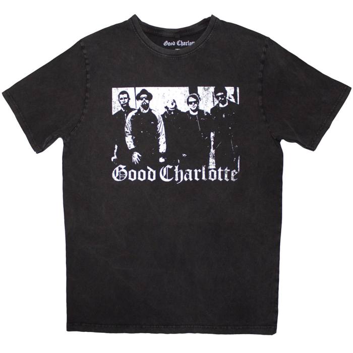 Good Charlotte Unisex Stone Wash T-Shirt: Foto skupine (Oglje siva) 207828