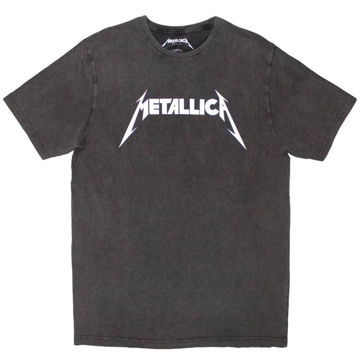 Metallica Unisex Stone Wash T-Shirt Logo (Charcoal Grey) 207888