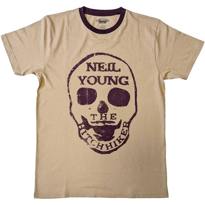 Neil Young Unisex Ringer T-Shirt: Hitchhiker (natural) 207912