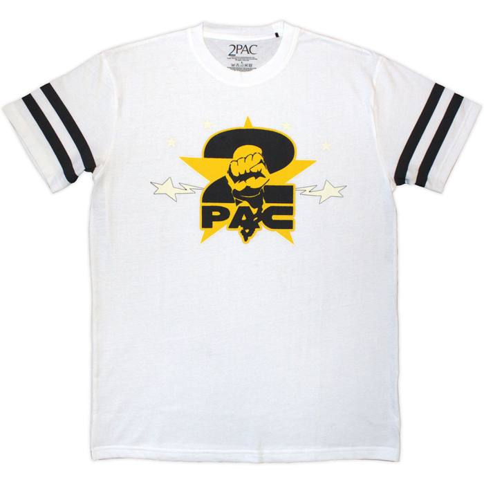 Tupac Unisex T-Shirt: Stars Logo (White) 219721