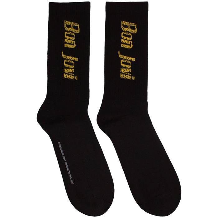 Bon Jovi Terry Nogavice: Yellow Logo (Black) 220369