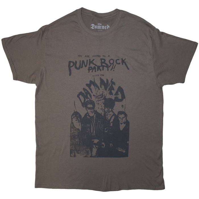 The Damned Unisex T-Shirt: Party Flyer (Siva) 220665